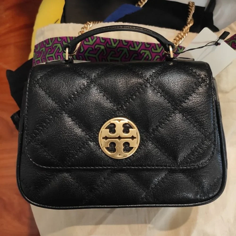 Tory Burch Willa Mini Top Handle Bag Black